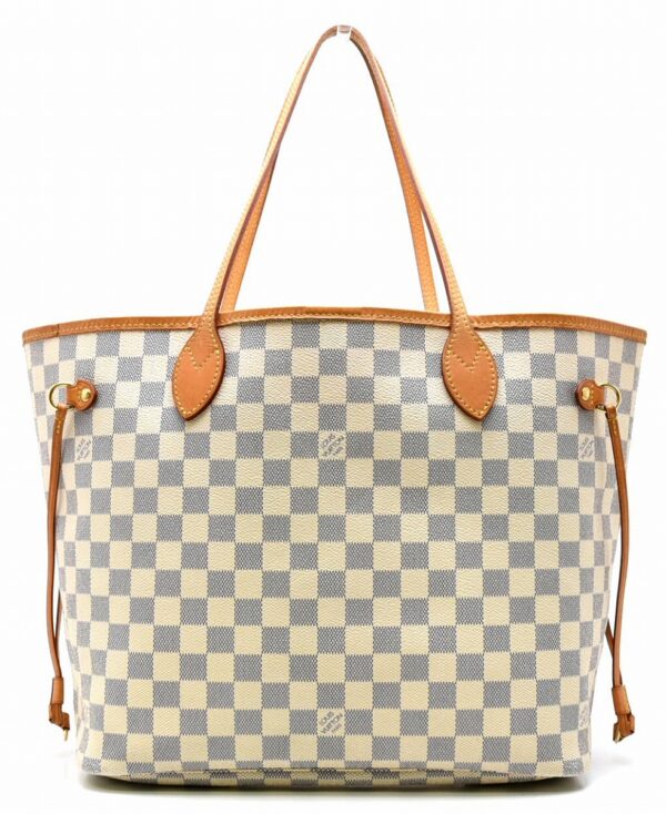 11611280 Louis Vuitton Neverfull MM Tote Bag Damier Azur White