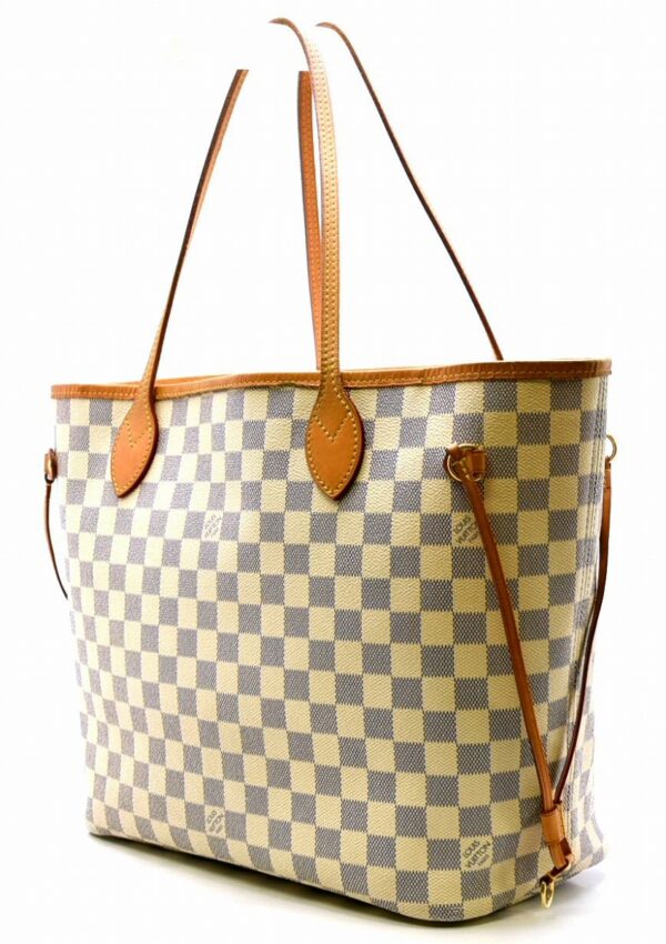 11611280 1 Louis Vuitton Neverfull MM Tote Bag Damier Azur White