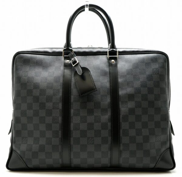 11611559 Louis Vuitton Porte de Cumin Voyage Briefcase Damier Graphite Black