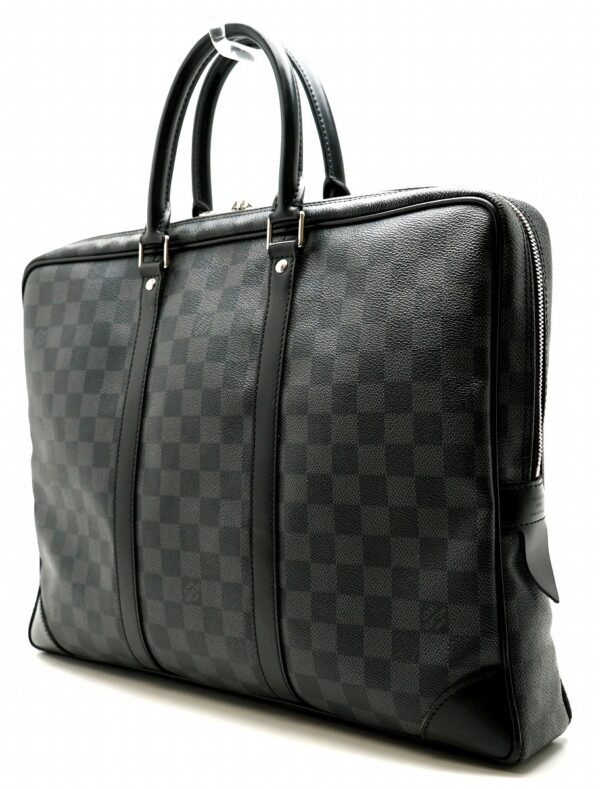 11611559 1 Louis Vuitton Porte de Cumin Voyage Briefcase Damier Graphite Black