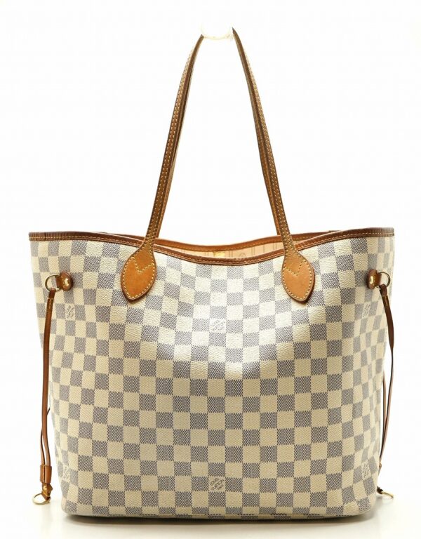 11630404 Louis Vuitton Neverfull MM Tote Bag Damier Azur White