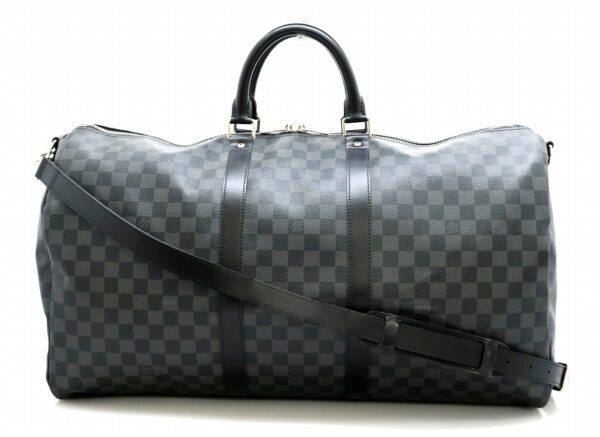 11640782 Louis Vuitton Keepall Bandouliere 55 Bag Damier Graphite Black