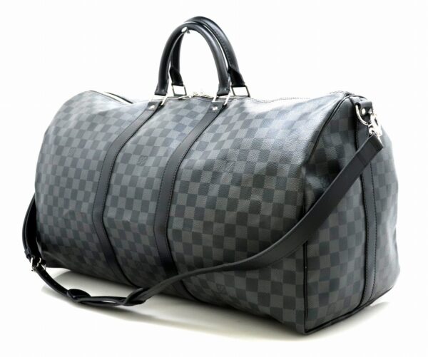 11640782 1 Louis Vuitton Keepall Bandouliere 55 Bag Damier Graphite Black