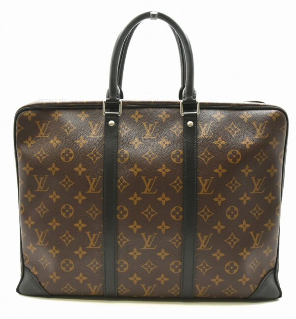 11640931 Louis Vuitton Porte de Cumin Briefcase Monogram Macassar Brown