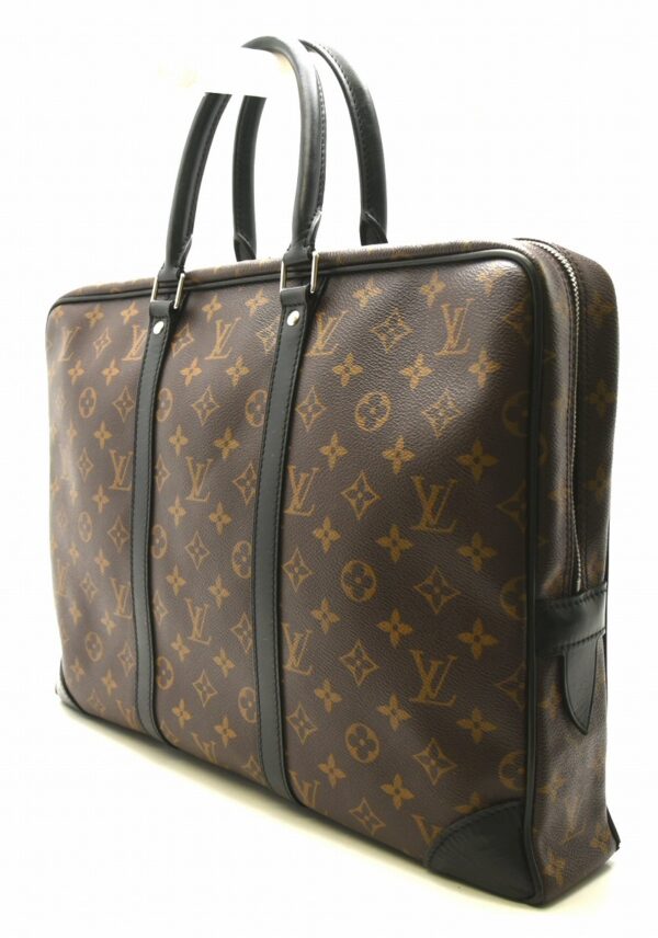 11640931 1 Louis Vuitton Porte de Cumin Briefcase Monogram Macassar Brown