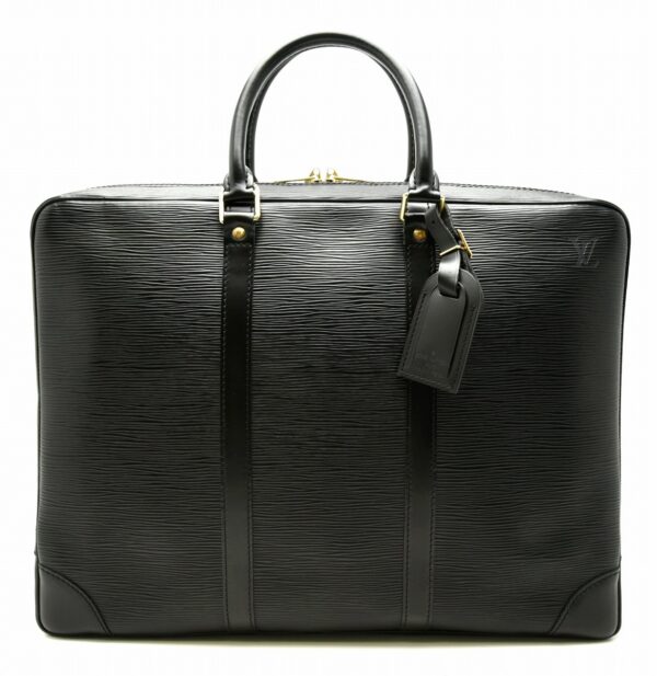 11641420 Louis Vuitton Voyage Document Bag Epi Black