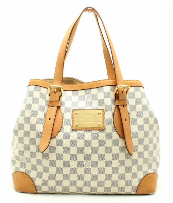 11641997 Louis Vuitton Hampstead MM Tote Bag Damier Azur White