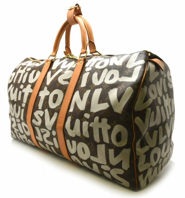 11642043 1 Louis Vuitton Graffiti Keepall 50 Bag Monogram Brown