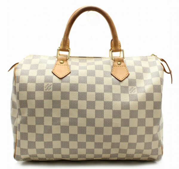 11642160 Louis Vuitton Speedy 30 Handbag Damier Azur White