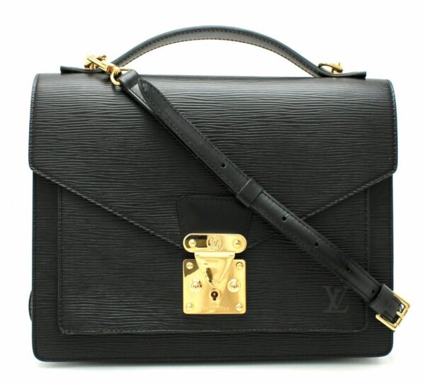 11642343 Louis Vuitton Monceau Handbag Epi Black