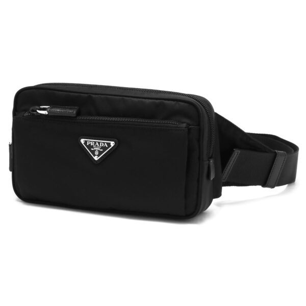 116495 Prada Tessuto Triangle Belt Bag Black