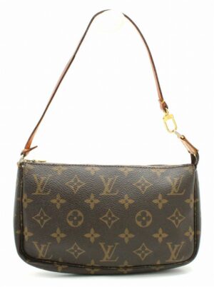 11650424 Prada Logo Jacquard Leather Hand Bag Brown