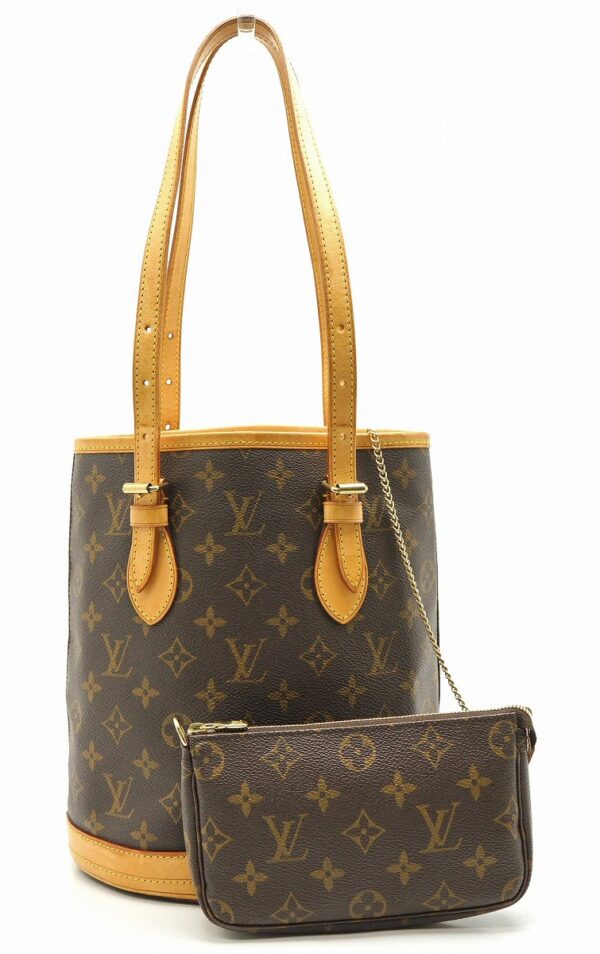 11660037 Louis Vuitton Petit Bucket Shoulder Bag Monogram Brown