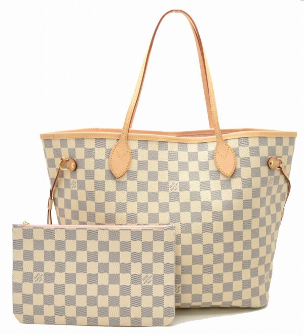 11660116 Louis Vuitton Neverfull MM Tote Bag Damier Azur Pink