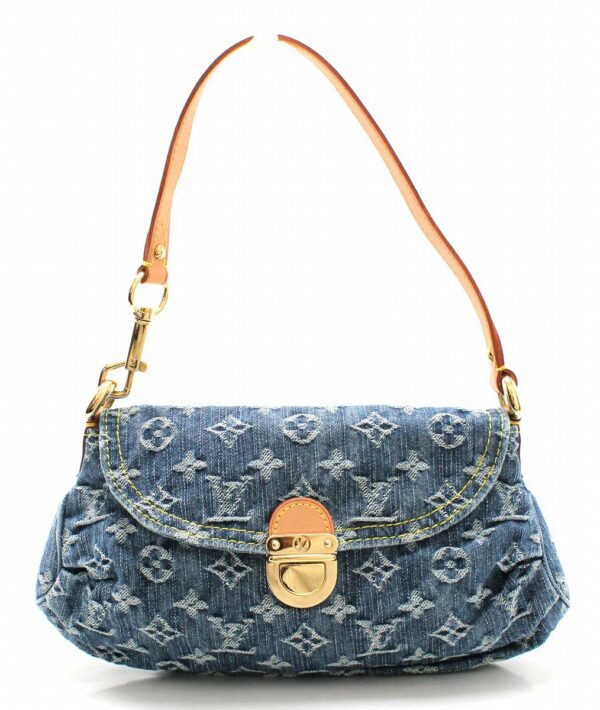 11660834 Louis Vuitton Pleaty Shoulder Bag Monogram Denim Blue