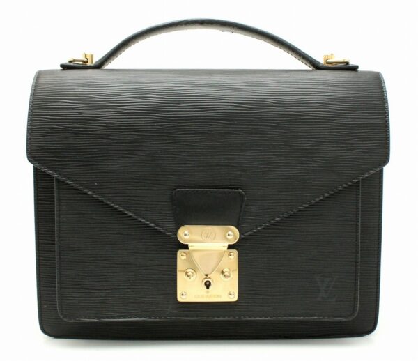 11661058 Louis Vuitton Epi Monceau Handbag Leather Black