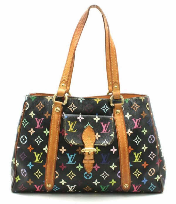 11661342 Louis Vuitton Monogram Aurelia MM Tote Bag Canvas Black