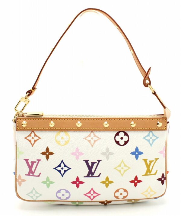 11661353 Louis Vuitton Multicolor Pochette Accessory Pouch Canvas White