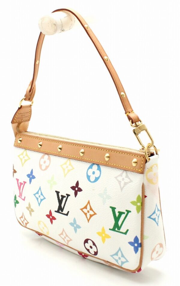 11661353 1 Louis Vuitton Multicolor Pochette Accessory Pouch Canvas White