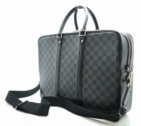 11661387 1 Louis Vuitton Damier Graphite PDV Briefcase Canvas Black