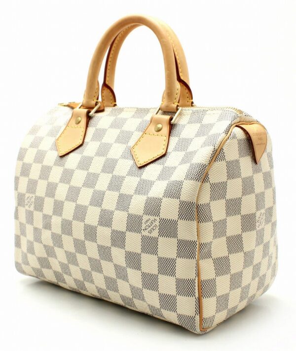 11661431 1 Louis Vuitton Damier Azur Speedy 25 Handbag Canvas White