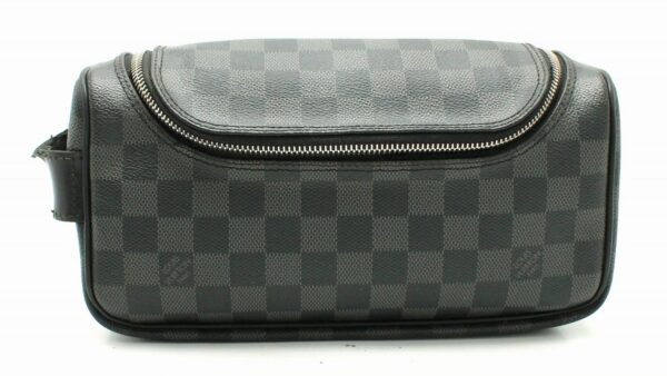 11661532 Louis Vuitton Damier Graphite Toilette Pouch Canvas Black