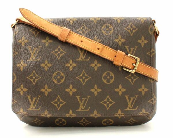 11661609 Louis Vuitton Monogram Musette Tango Shoulder Bag Canvas Brown