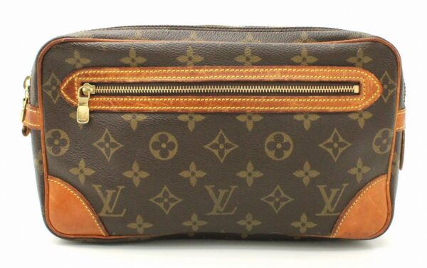 11661612 Louis Vuitton Monogram Marly Dragonne Clutch Bag Canvas Brown