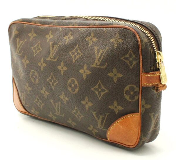 11661612 1 Louis Vuitton Monogram Marly Dragonne Clutch Bag Canvas Brown