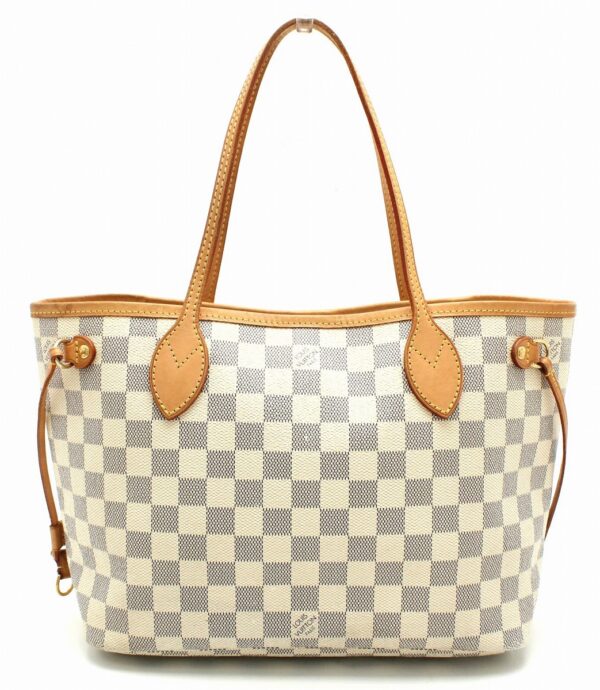 11661687 Louis Vuitton Damier Azur Neverfull PM Tote Bag Canvas White