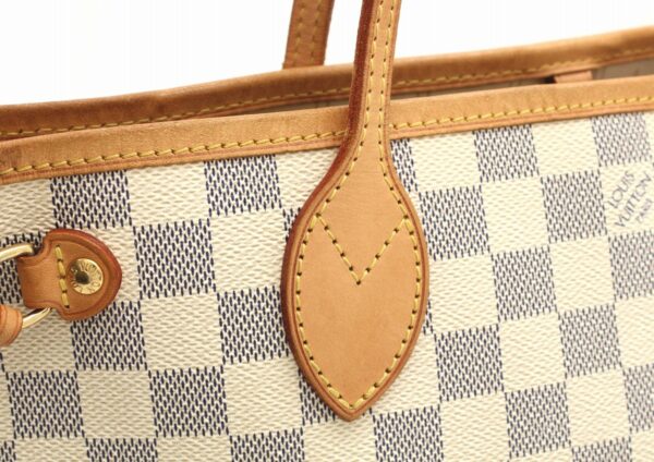 11661687 6 Louis Vuitton Damier Azur Neverfull PM Tote Bag Canvas White