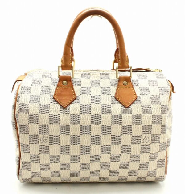 11661851 Louis Vuitton Damier Azur Speedy 25 Bag Canvas White