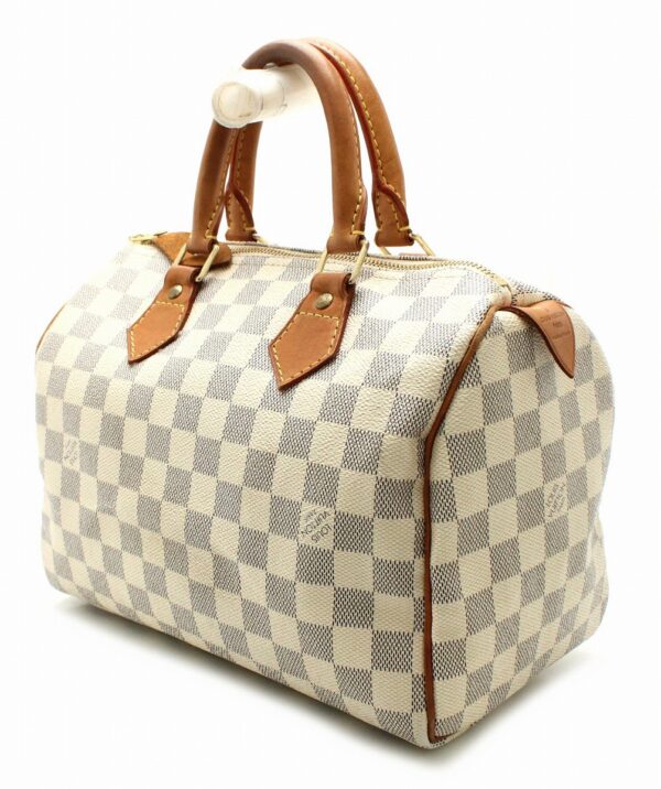 11661851 1 Louis Vuitton Damier Azur Speedy 25 Bag Canvas White