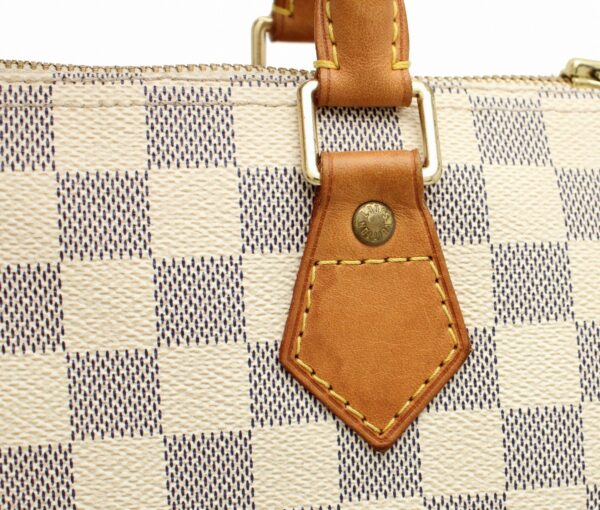 11661851 6 Louis Vuitton Damier Azur Speedy 25 Bag Canvas White