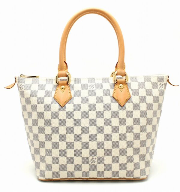 11661922 Louis Vuitton Damier Azur Saleya PM Tote Bag Canvas White