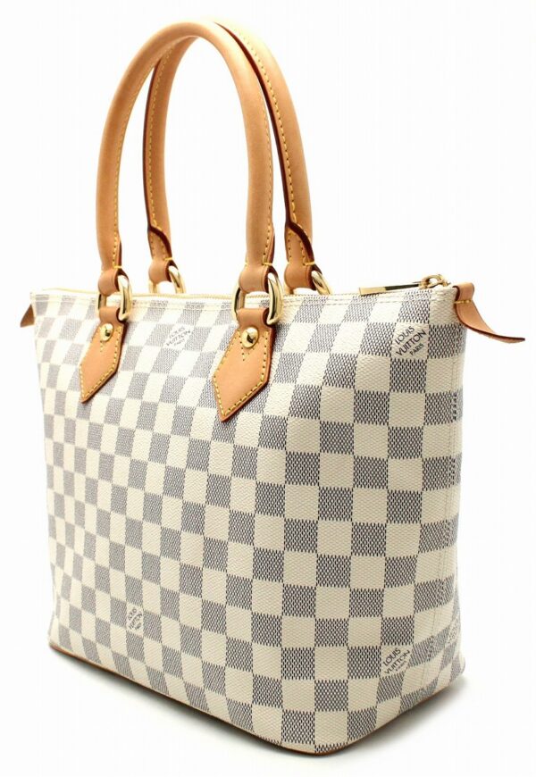 11661922 1 Louis Vuitton Damier Azur Saleya PM Tote Bag Canvas White