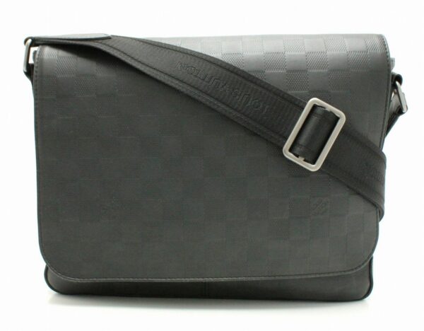 11661999 Louis Vuitton Damier Infini District PM Shoulder Bag Leather Black