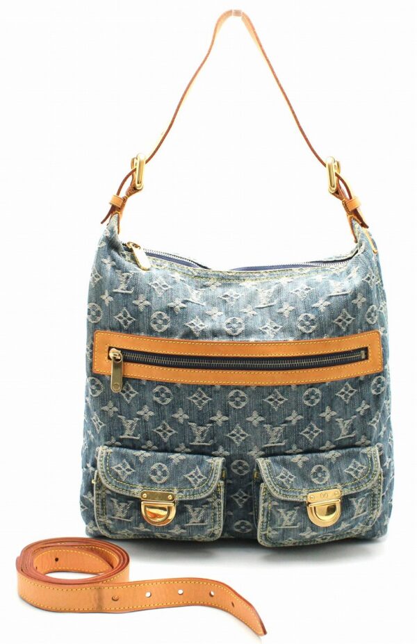 11662010 Louis Vuitton Monogram Denim Baggy GM Shoulder Bag Denim Blue