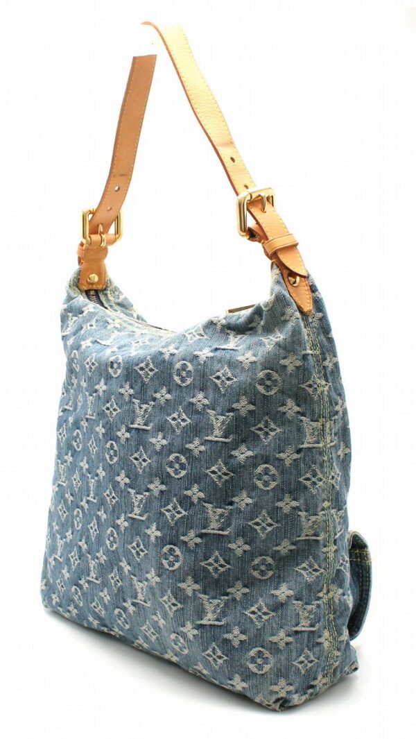 11662010 1 Louis Vuitton Monogram Denim Baggy GM Shoulder Bag Denim Blue