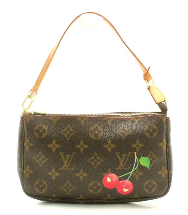 11662076 Louis Vuitton Monogram Cherry Pochette Canvas Brown