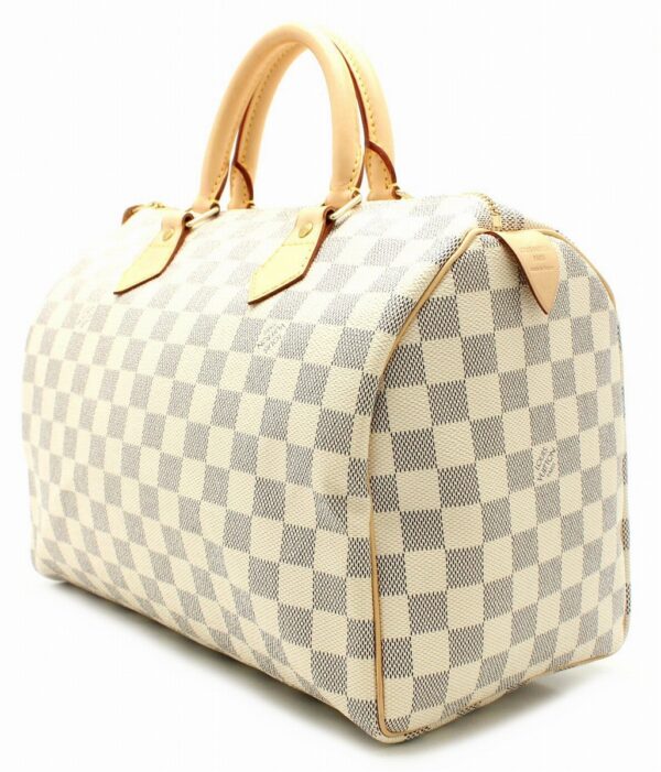 11662228 1 Louis Vuitton Damier Azur Speedy 30 Bag Canvas White