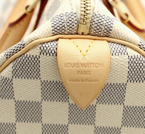 11662228 8 Louis Vuitton Damier Azur Speedy 30 Bag Canvas White