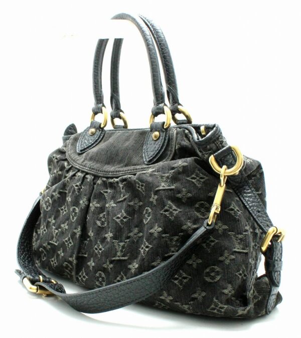 11662253 1 Louis Vuitton Monogram Denim Neo Cabby MM Shoulder Bag Black