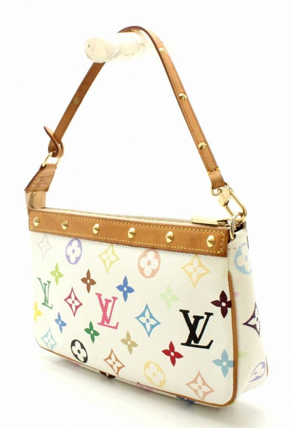 11662327 1 Louis Vuitton Multicolor Pochette Accessory Pouch Canvas White