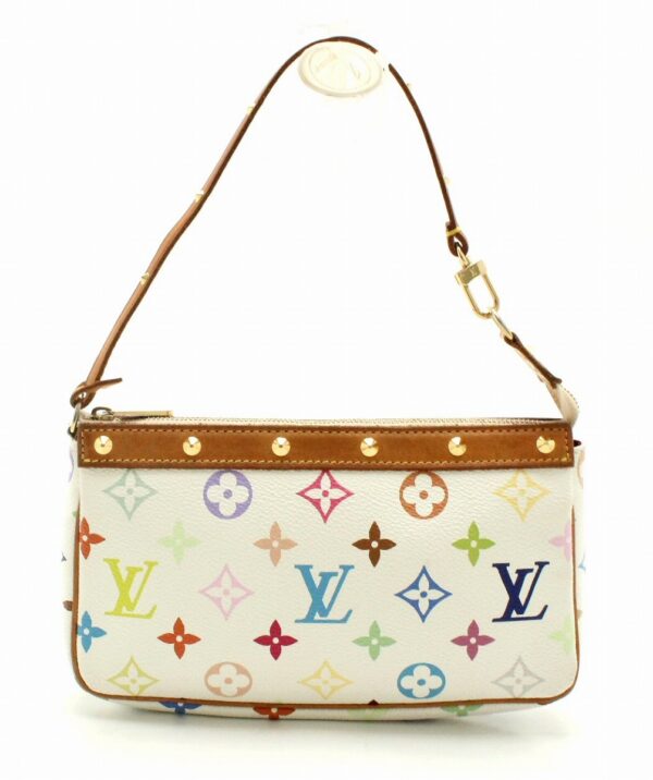 11662328 Louis Vuitton Multicolor Pochette Accessory Pouch Canvas White