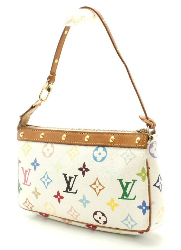 11662328 1 Louis Vuitton Multicolor Pochette Accessory Pouch Canvas White