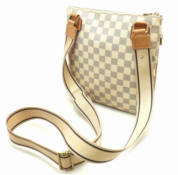 11662372 1 Louis Vuitton Damier Azur Pochette Bosfall Shoulder Bag Canvas White