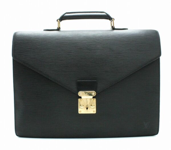 11670538 Louis Vuitton Epi Serviette Ambassador Business Bag Leather Black