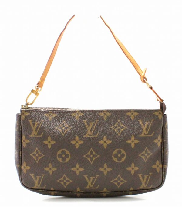 11670657 Louis Vuitton Monogram Pochette Accessory Pouch Canvas Brown