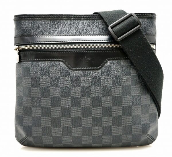 11670672 Louis Vuitton Damier Graphite Thomas Shoulder Bag Canvas Black